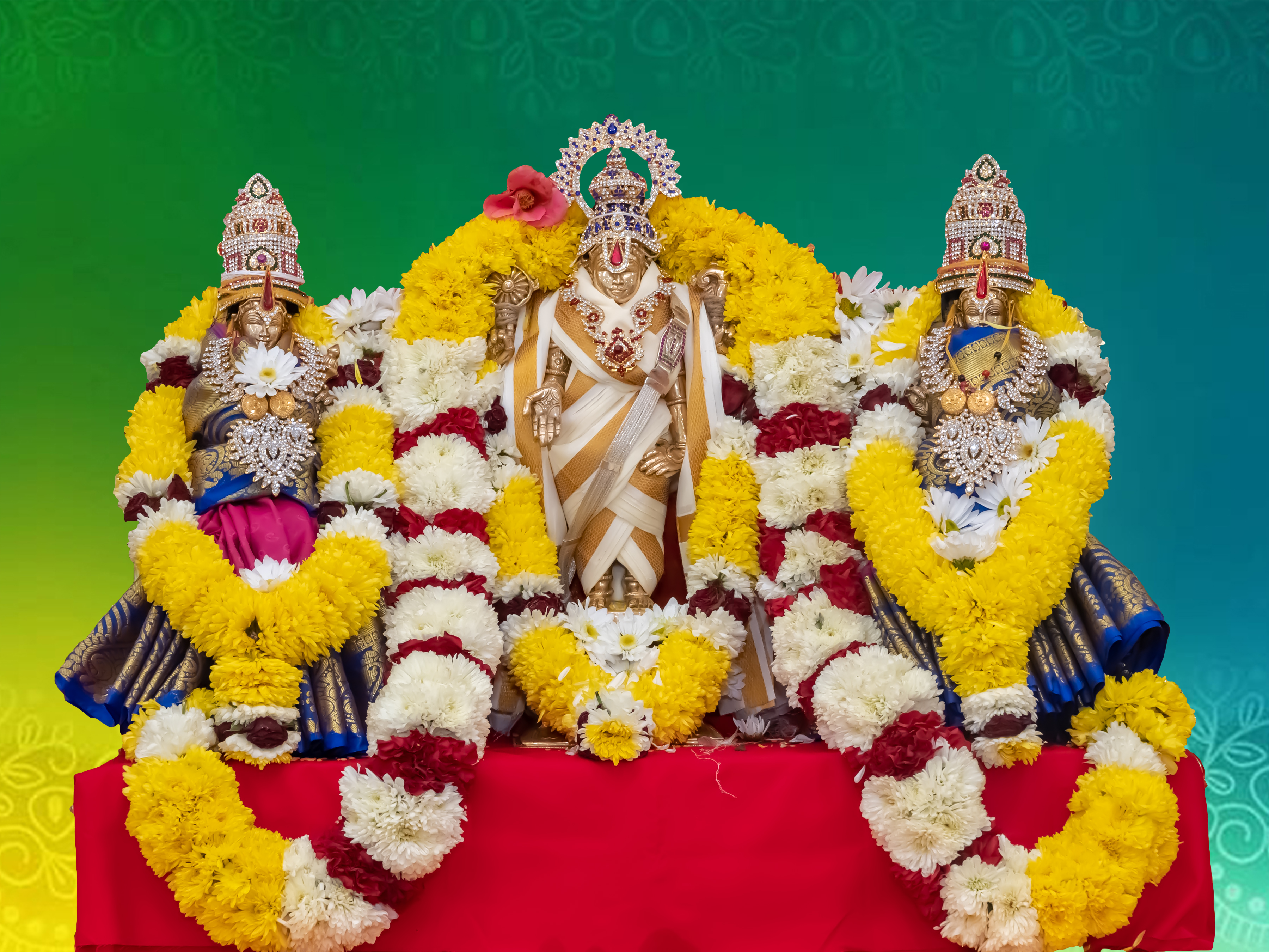 Lord Venkateswara with Sridevi and Bhudevi